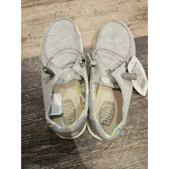 Hey dudes Wendy stretch peral river gray new womens size 8 slip on - Picture 5 of 7